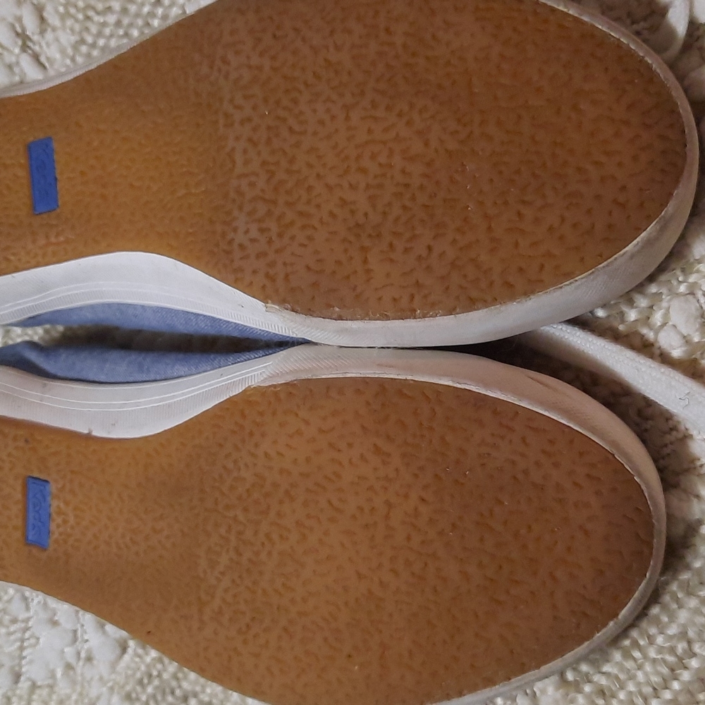 LAST CHANCEKeds Women's Blue Chambray Dream Foam lace up comfort sneakers sz.9 - Picture 6 of 7